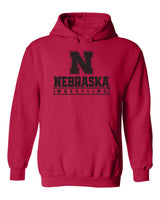 Nebraska Huskers Hooded Sweatshirt - Nebraska Wrestling Black Ink