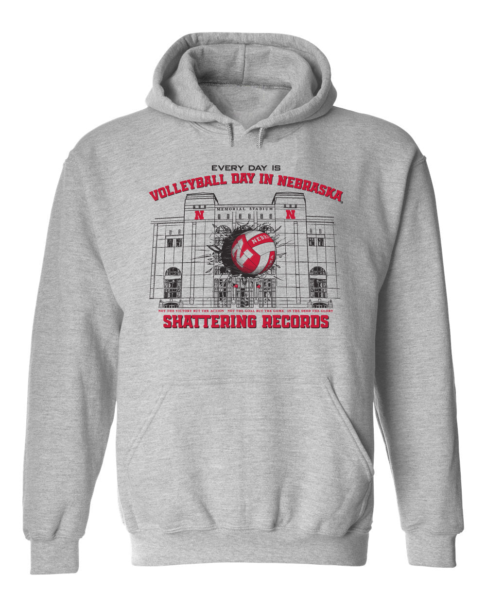 Nebraska Huskers Hooded Sweatshirt - Volleyball Day in Nebraska