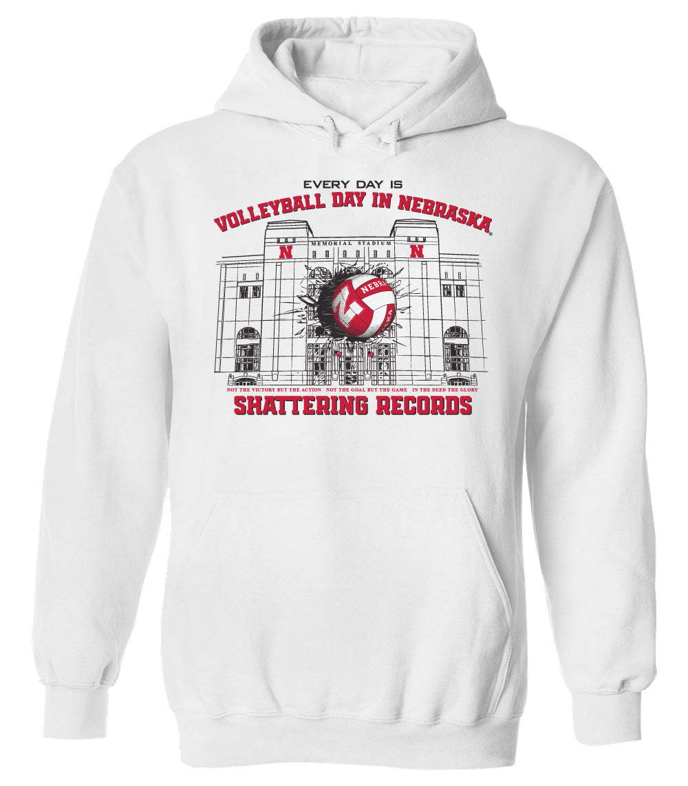 Nebraska Huskers Hooded Sweatshirt - Volleyball Day in Nebraska