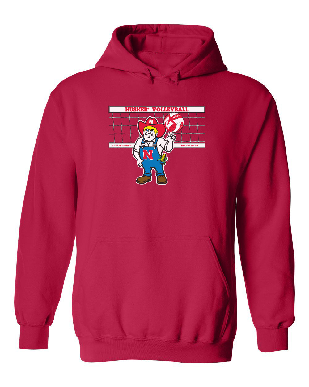 Nebraska Huskers Hooded Sweatshirt - Nebraska Volleyball with Herbie Husker