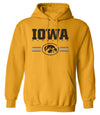 Iowa Hawkeyes Hooded Sweatshirt - IOWA Hawkeyes Horizontal Stripe with Oval Tigerhawk