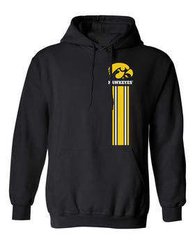 Iowa Hawkeyes Hooded Sweatshirt - IOWA Hawkeyes Vertical Stripe with Tigerhawk