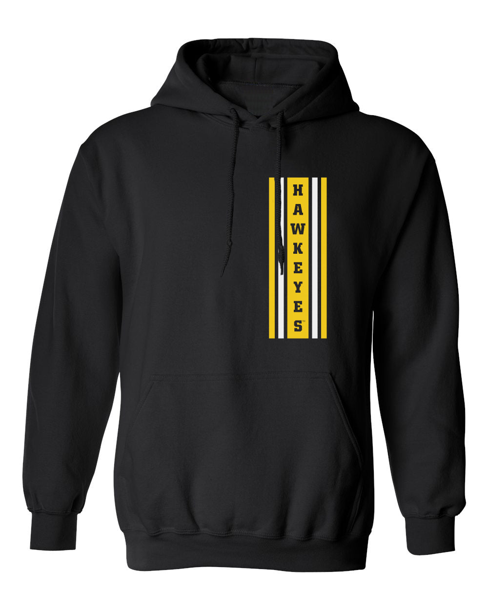Iowa Hawkeyes Hooded Sweatshirt - Vertical Stripe with HAWKEYES