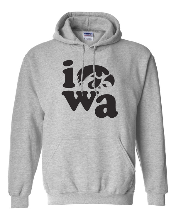 Iowa Hawkeyes Hooded Sweatshirt - Iowa Stacked
