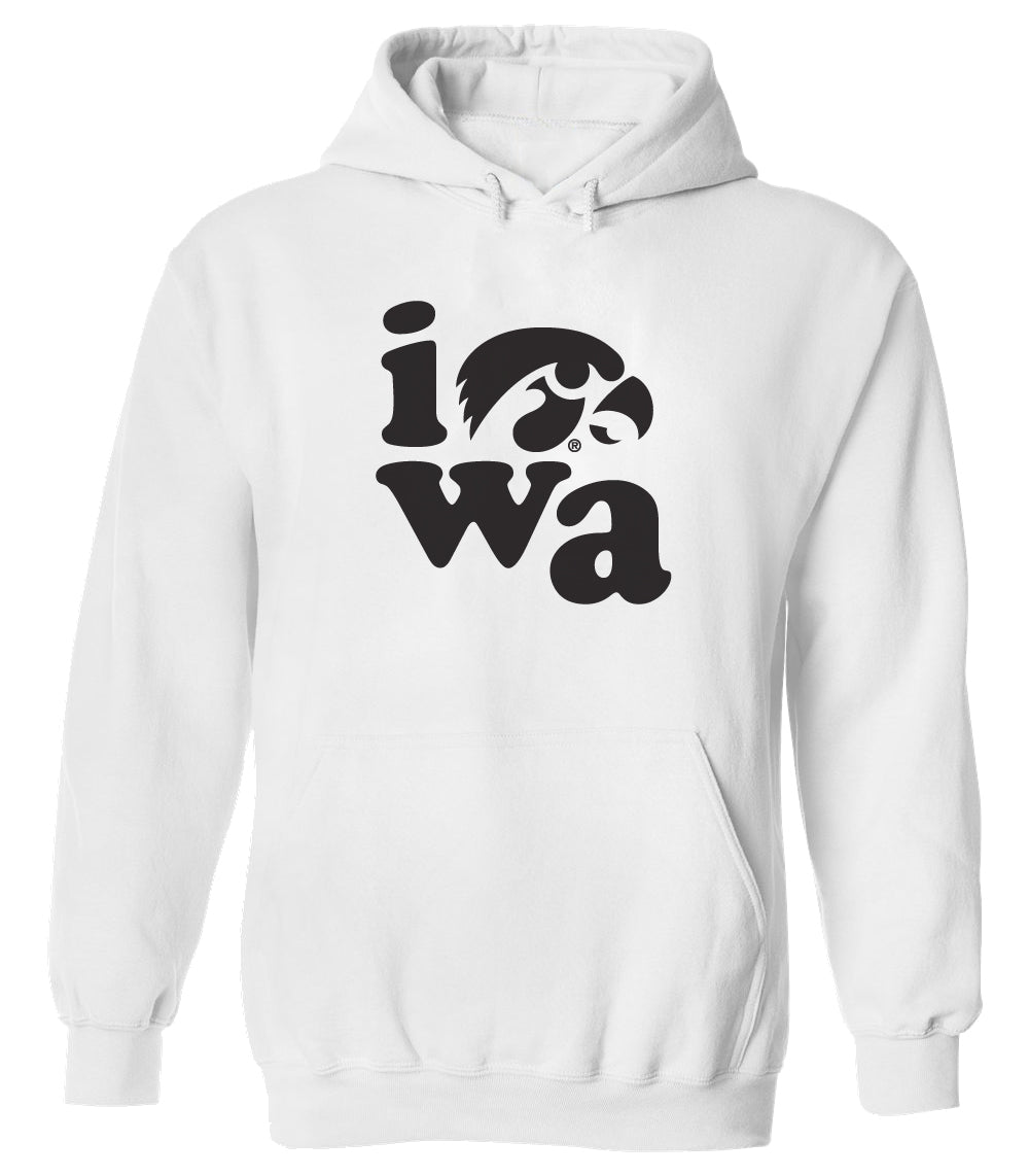 Iowa Hawkeyes Hooded Sweatshirt - Iowa Stacked