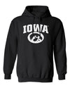 Iowa Hawkeyes Hooded Sweatshirt - Arched IOWA with Tigerhawk Oval