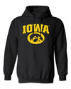 Iowa Hawkeyes Hooded Sweatshirt - Arched IOWA with Tigerhawk Oval