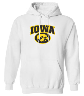 Iowa Hawkeyes Hooded Sweatshirt - IOWA Oval Tigerhawk Logo