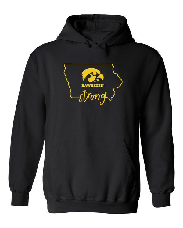 Iowa Hawkeyes Hooded Sweatshirt - Hawkeyes Strong State Outline