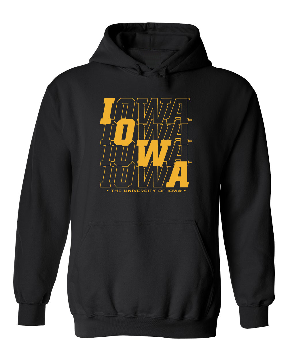 Iowa Hawkeyes Hooded Sweatshirt - Diagonal Echo Iowa