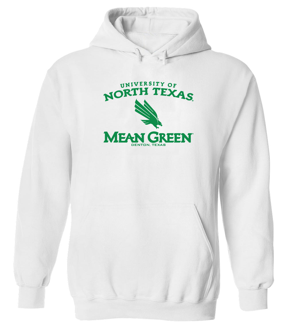 North Texas Mean Green Hooded Sweatshirt - North Texas Arch Primary Logo