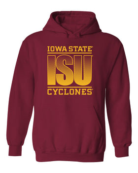 Iowa State Cyclones Hooded Sweatshirt - ISU Fade Gold on Cardinal