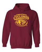 Iowa State Cyclones Hooded Sweatshirt - Cy The ISU Cyclones Mascot Swirl