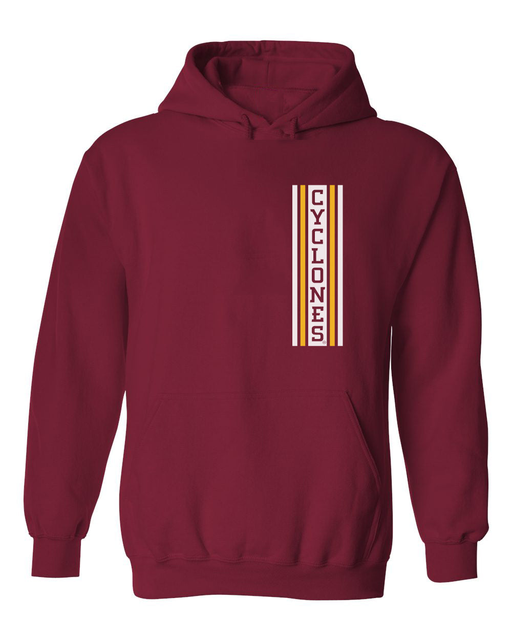 Iowa State Cyclones Hooded Sweatshirt - Vertical Stripe CYCLONES