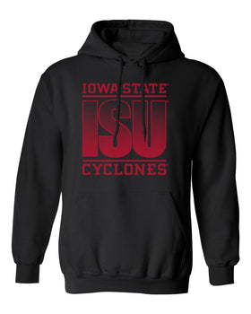 Iowa State Cyclones Hooded Sweatshirt - ISU Fade Red on Black