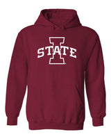 Iowa State Cyclones Hooded Sweatshirt - Primary Logo White on Cardinal