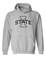 Iowa State Cyclones Hooded Sweatshirt - I-State Primary Logo Gray Out