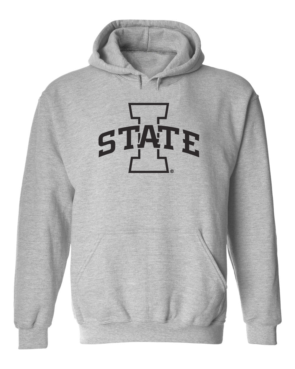 Iowa State Cyclones Hooded Sweatshirt I State Primary Logo Gray Out