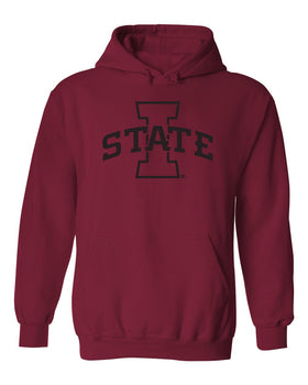 Iowa State Cyclones Hooded Sweatshirt - Primary Logo Black on Cardinal