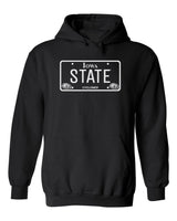 Iowa State Cyclones Hooded Sweatshirt - Blackout Iowa State Cyclones License Plate