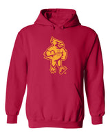 Iowa State Cyclones Hooded Sweatshirt - Cy The Cyclones Mascot Full Body