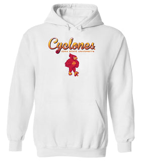 Iowa State Cyclones Hooded Sweatshirt - Script Cyclones Full Color Fade with Cy