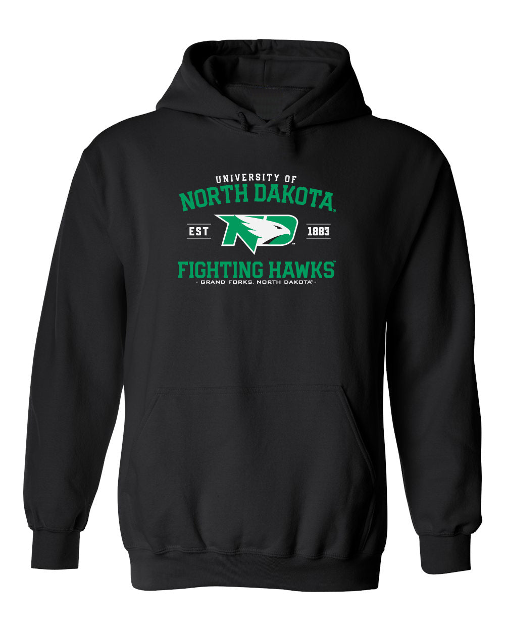 North Dakota Fighting Hawks Hooded Sweatshirt - North Dakota Arch Primary Logo