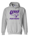 Northern Iowa Panthers Hooded Sweatshirt - Purple UNI Panthers Logo on Gray