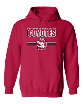 South Dakota Coyotes Hooded Sweatshirt - USD Coyotes Stripe Paw Print
