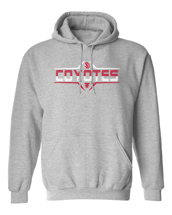 South Dakota Coyotes Hooded Sweatshirt - Striped COYOTES Football Laces