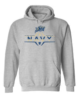 Navy Midshipmen Hooded Sweatshirt - Navy Football Laces and Goat