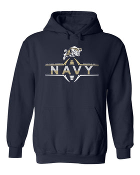 Navy Midshipmen Hooded Sweatshirt - Navy Football Laces and Goat