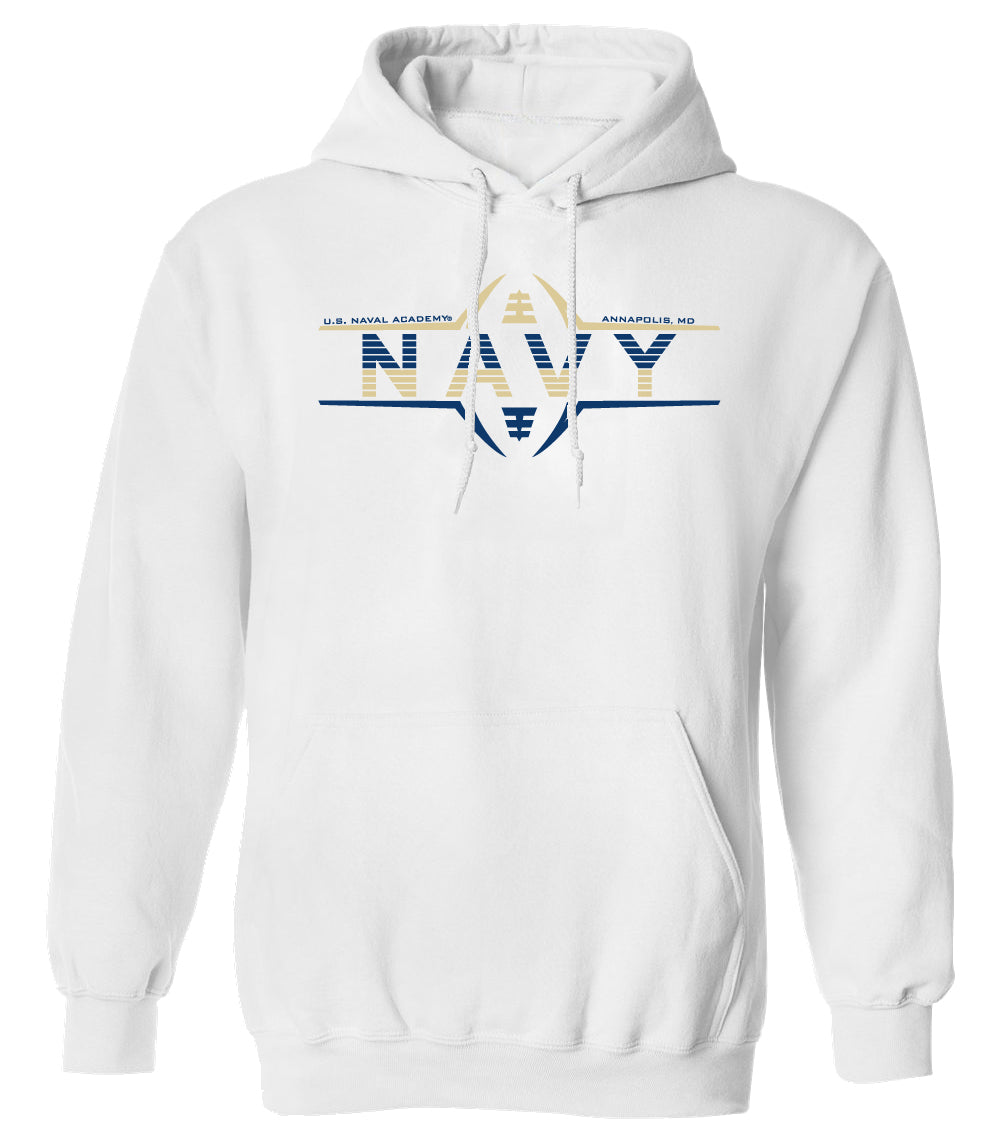 Navy Midshipmen Hooded Sweatshirt - Navy Football Laces