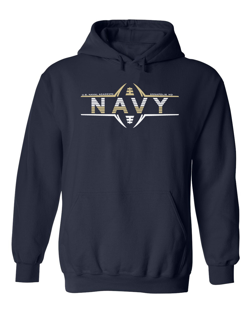 Navy Midshipmen Hooded Sweatshirt - Navy Football Laces