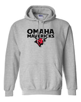 Omaha Mavericks Hooded Sweatshirt - Omaha Mavericks with Bull on Gray