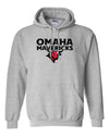 Omaha Mavericks Hooded Sweatshirt - Omaha Mavericks with Bull on Gray