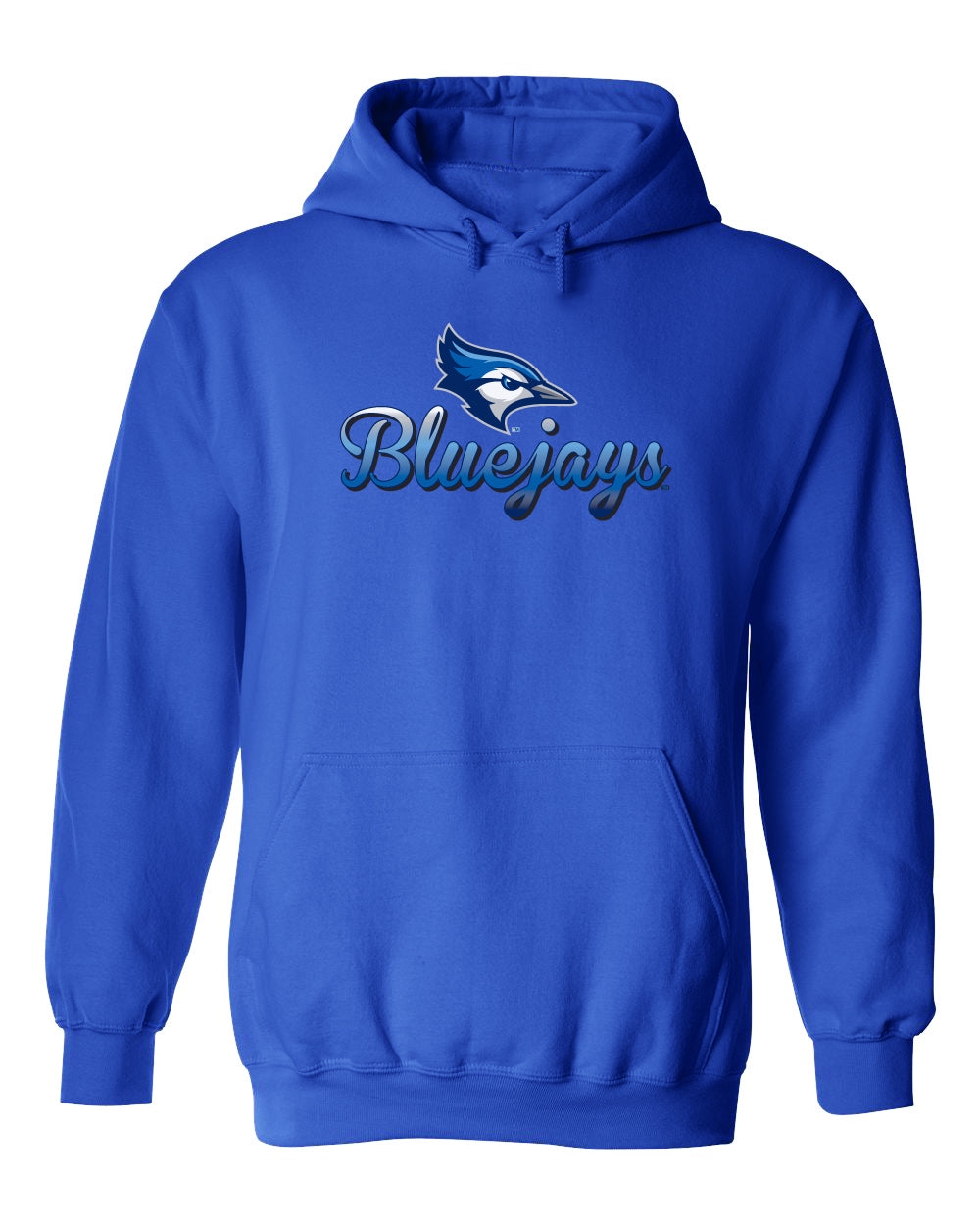 Creighton Bluejays Hooded Sweatshirt - Script Bluejays Full Color Fade