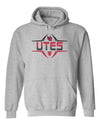 Utah Utes Hooded Sweatshirt - Striped UTES Football Laces