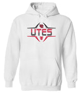 Utah Utes Hooded Sweatshirt - Striped UTES Football Laces