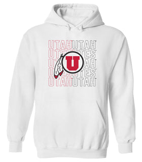 Utah Utes Hooded Sweatshirt - Utah Utes Logo Overlay