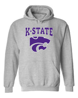 K-State Wildcats Hooded Sweatshirt - K-State Powercat with Outline