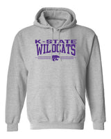 K-State Wildcats Hooded Sweatshirt - K-State Wildcats 3 Stripe Powercat