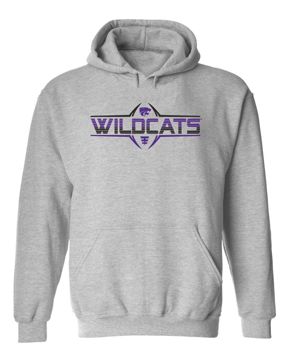 K-State Wildcats Hooded Sweatshirt - Striped WILDCATS Football Laces