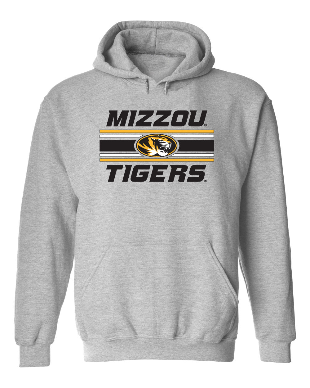 Missouri Tigers Hooded Sweatshirt - Horiz Stripe Mizzou Tigers