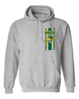 NDSU Bison Hooded Sweatshirt - Bison Logo Vertical Stripe
