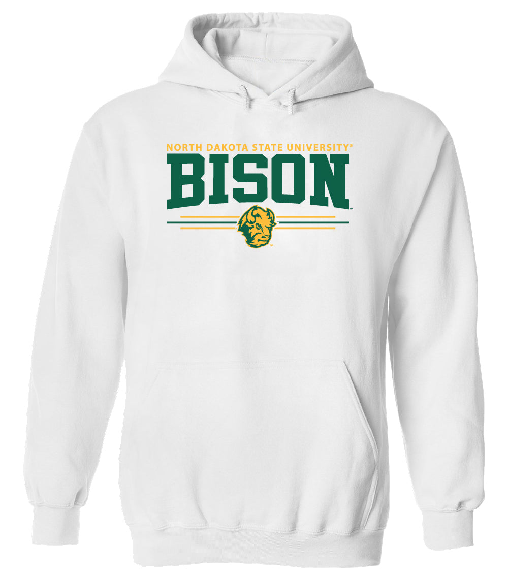 NDSU Bison Hooded Sweatshirt - Bison 3-Stripe