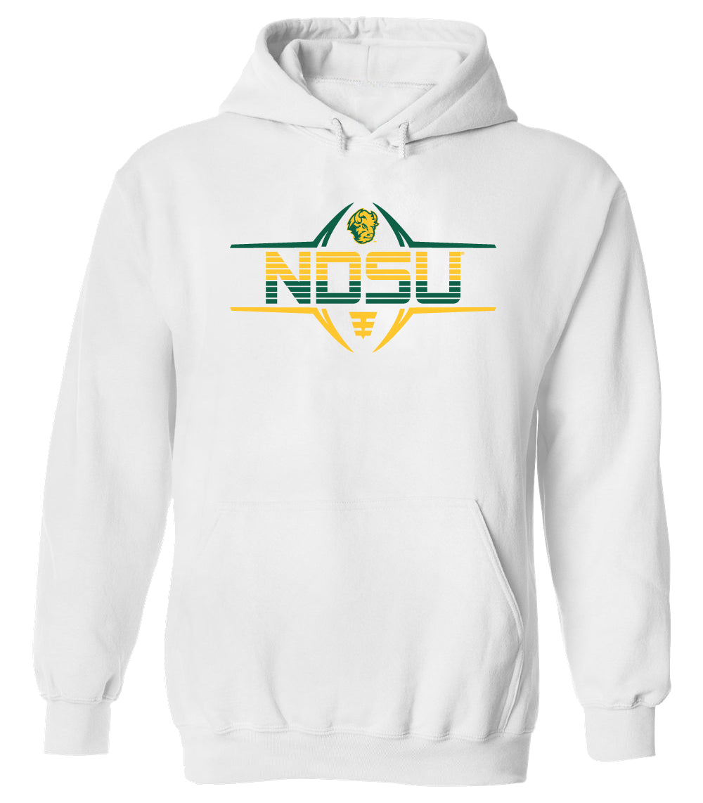 NDSU Bison Hooded Sweatshirt - Striped NDSU Football Laces