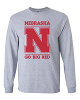 Nebraska Cornhuskers "Nebraska N GO BIG RED" Long Sleeve Tee Shirt