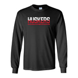 Nebraska Cornhuskers ½ & ½ "HUSKERS" Long Sleeve Tee Shirt