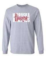 Nebraska Athletics Legacy Script "Huskers" Long Sleeve Tee Shirt